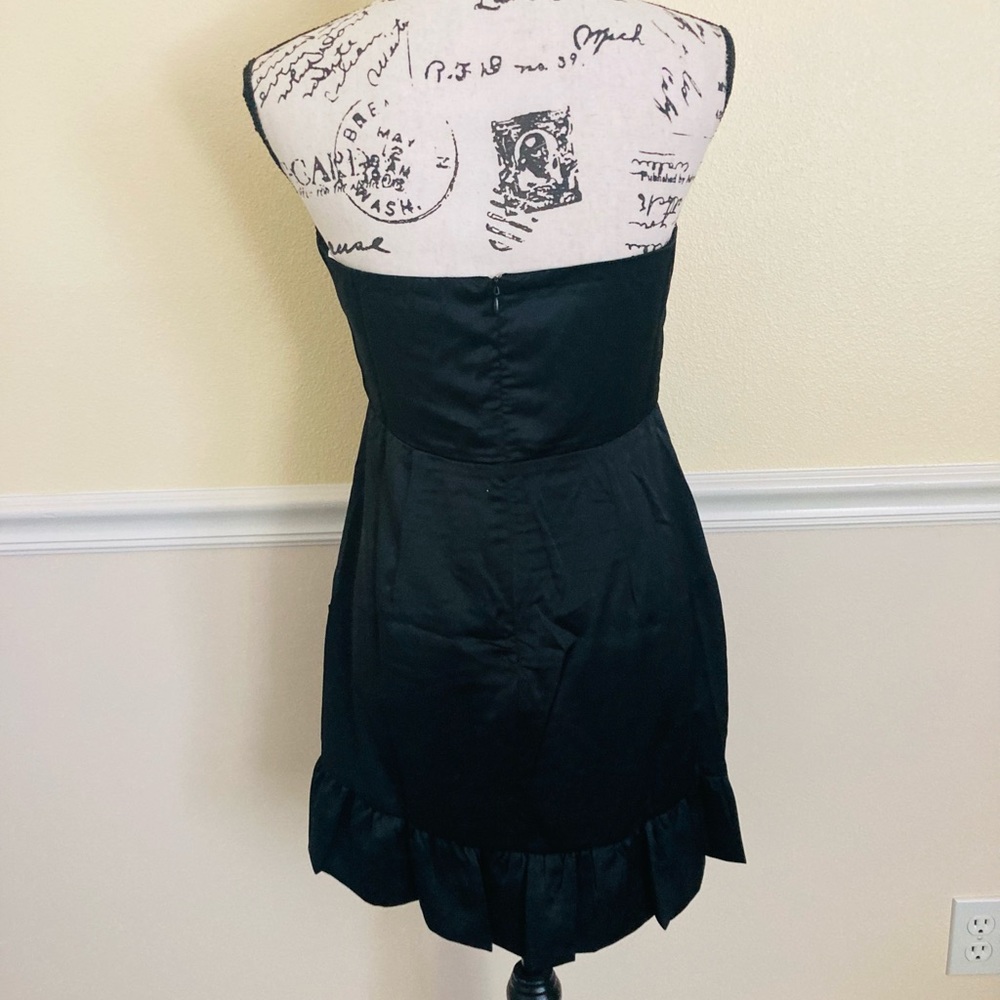 NWT LULUS RUFFLE BLACK MINI DRESS - Picture 6 of 7